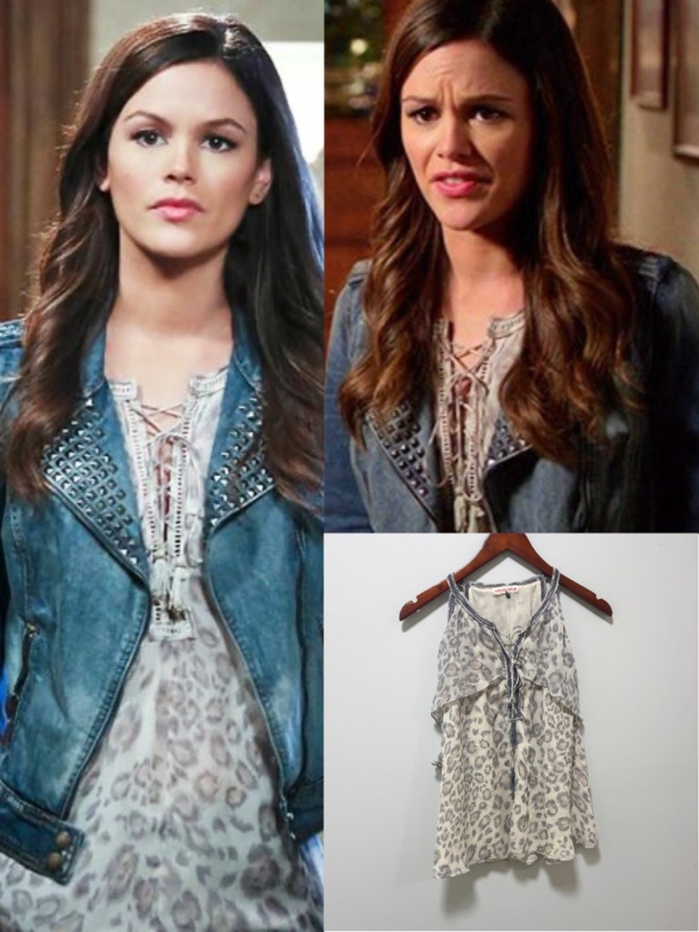 Lace-Up Top Rachel Bilson ASO Hart of Dixie Zoe Hart Animal Print 2010s Era Chic